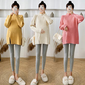 Női alkalmi kerek nyakú kismama pulóver