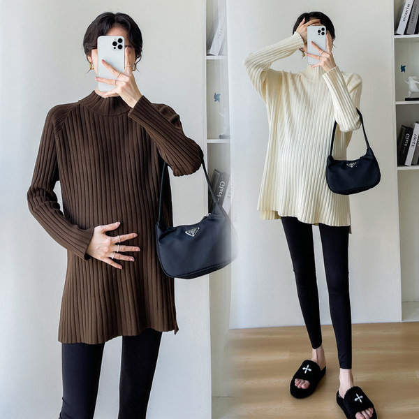 Γυναικείο φαρδύ μακρυμάνικο πουλόβερ εγκυμοσύνης