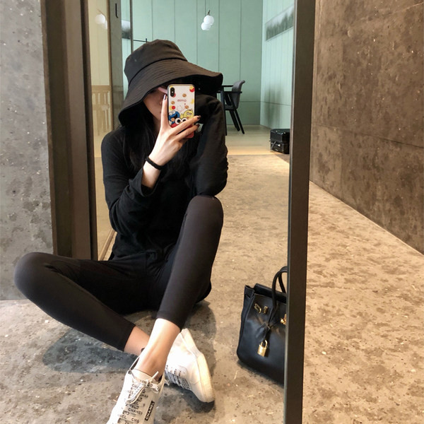 Casual γυναικεία κολάν για εγκύους - μαύρο και γκρι χρώμα