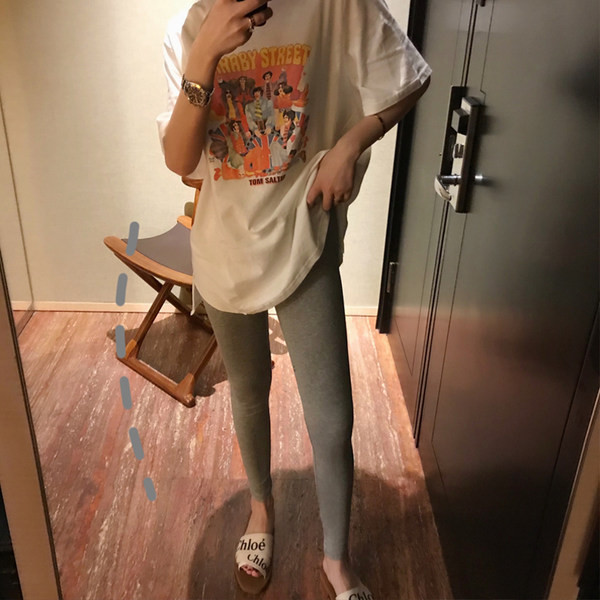 Jauns sieviešu legingu modelis grūtniecēm - melnā un pelēkā krāsā