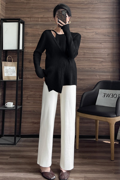 Γυναικείο πουλόβερ με κουμπιά σε δύο χρώματα