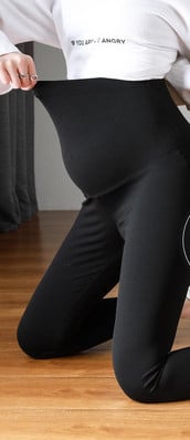 Női kismama leggings széles övvel