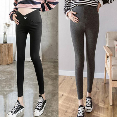 Ψηλόμεσο μονόχρωμο κολάν εγκυμοσύνης φλις