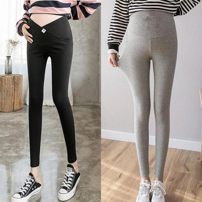 Ψηλόμεσο μονόχρωμο κολάν εγκυμοσύνης φλις