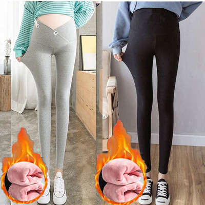 Ψηλόμεσο μονόχρωμο κολάν εγκυμοσύνης φλις