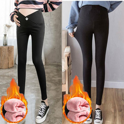 Ψηλόμεσο μονόχρωμο κολάν εγκυμοσύνης φλις