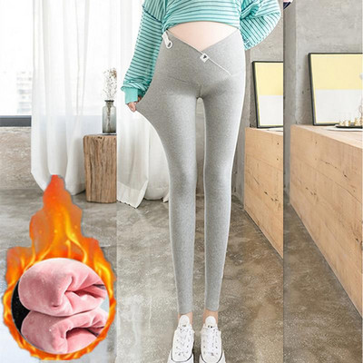 Ψηλόμεσο μονόχρωμο κολάν εγκυμοσύνης φλις