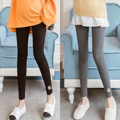 Elastīgie grūtnieču legingi ar apdruku ar augstu vidukli