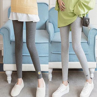 Elastīgie grūtnieču legingi ar apdruku ar augstu vidukli