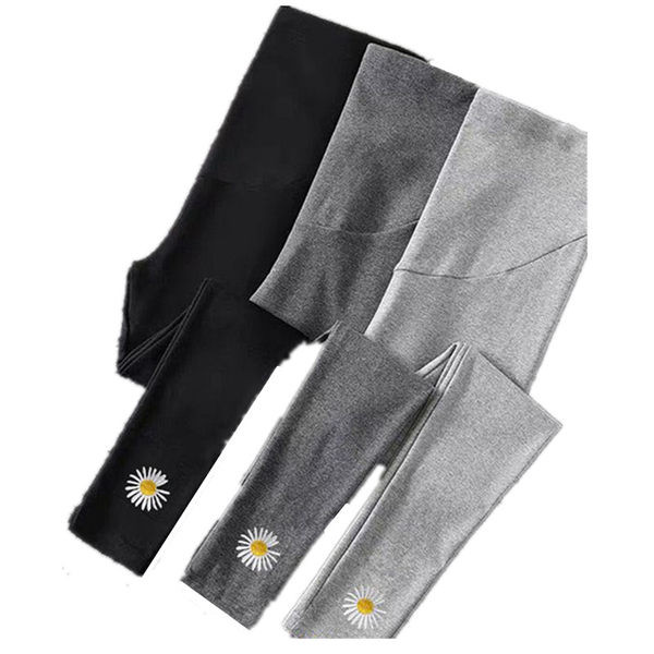 Elastīgie grūtnieču legingi ar apdruku ar augstu vidukli