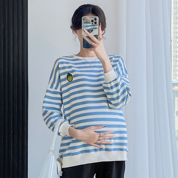 Дамски пуловер за бременни с щампа 