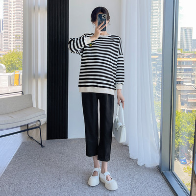 Γυναικείο εμπριμέ πουλόβερ εγκυμοσύνης