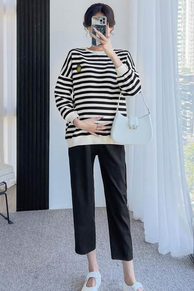 Γυναικείο εμπριμέ πουλόβερ εγκυμοσύνης