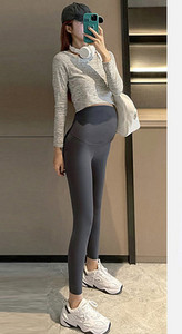 Ikdienas legingi grūtniecēm - melnā un pelēkā krāsā