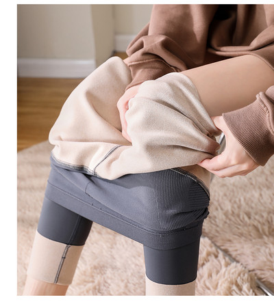 Rudens ziemas augsta jostasvieta grūtnieču legingi ar siltu oderi