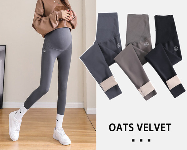 Rudens ziemas augsta jostasvieta grūtnieču legingi ar siltu oderi