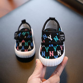 Jauna modeļa bērnu audekla kedas ar velcro aizdari