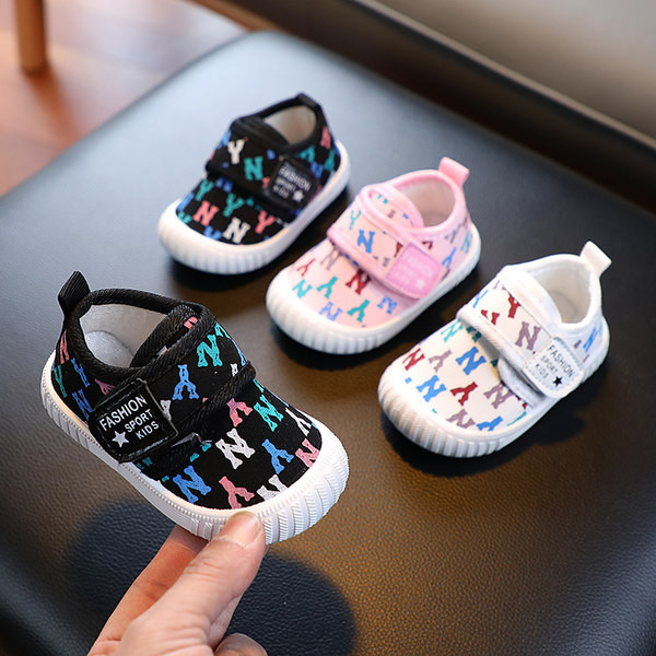 Jauna modeļa bērnu audekla kedas ar velcro aizdari