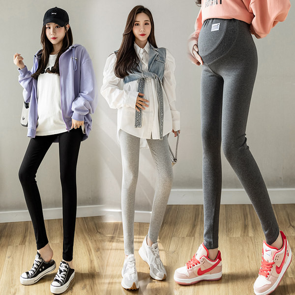 Magas derekú rugós kismama leggings logóval