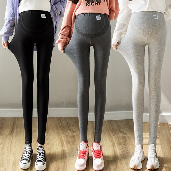 Magas derekú rugós kismama leggings logóval