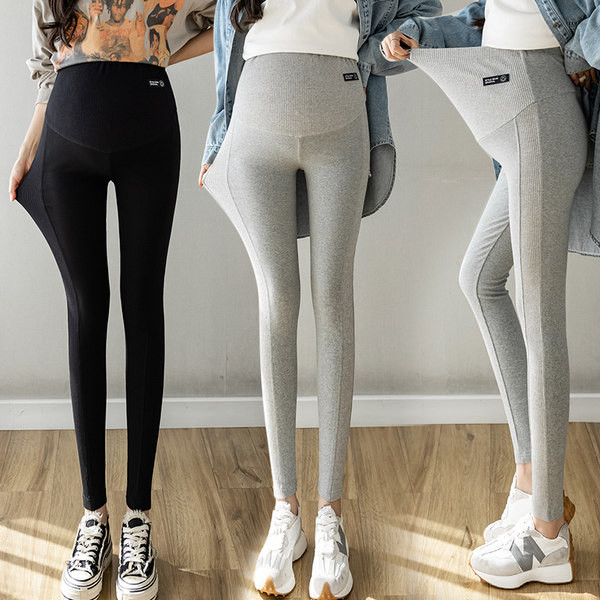 Ψηλόμεσο ελαστικό κολάν εγκυμοσύνης με λογότυπο