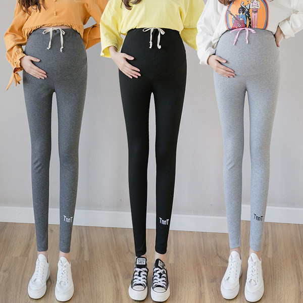 Κολάν εγκυμοσύνης casual ψηλόμεσο κορδόνι