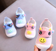 Ikdienas bērnu apavi ar velcro plāksteri - rozā un zilā krāsā