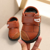 Ikdienas bērnu apavi ar velcro plāksteri - melnā un sarkanā krāsā