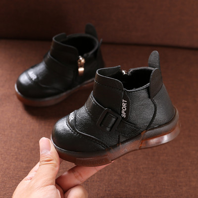 Zīdaiņu apavi no eko ādas ar metāla sprādzi un rāvējslēdzēju