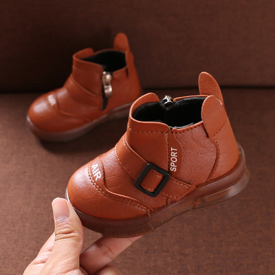 Zīdaiņu apavi no eko ādas ar metāla sprādzi un rāvējslēdzēju