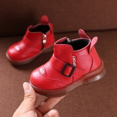 Zīdaiņu apavi no eko ādas ar metāla sprādzi un rāvējslēdzēju