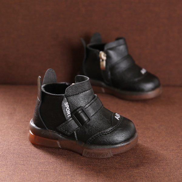 Zīdaiņu apavi no eko ādas ar metāla sprādzi un rāvējslēdzēju