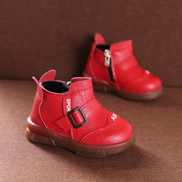 Zīdaiņu apavi no eko ādas ar metāla sprādzi un rāvējslēdzēju