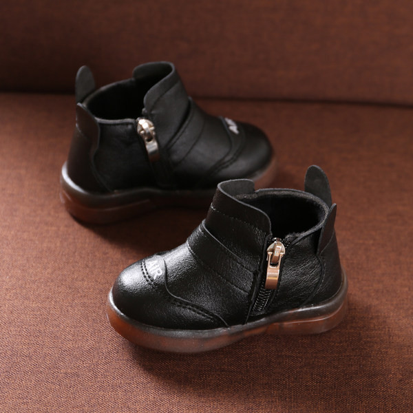 Zīdaiņu apavi no eko ādas ar metāla sprādzi un rāvējslēdzēju