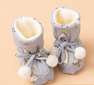 Βρεφικά παπούτσια fleece με κορδόνια casual μοντέλο