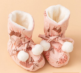 Βρεφικά παπούτσια fleece με κορδόνια casual μοντέλο