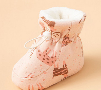 Βρεφικά παπούτσια fleece με κορδόνια casual μοντέλο