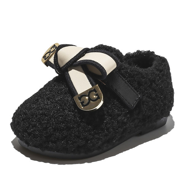 Λούτρινα παπούτσια με μεταλλικό στοιχείο και κορδέλα