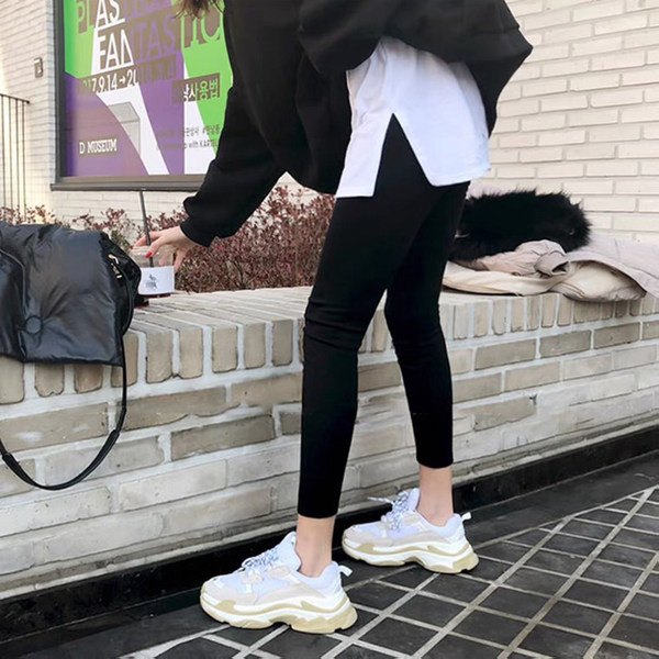 Ikdienišķi grūtnieču legingi ar augstu vidukli ar kabatu