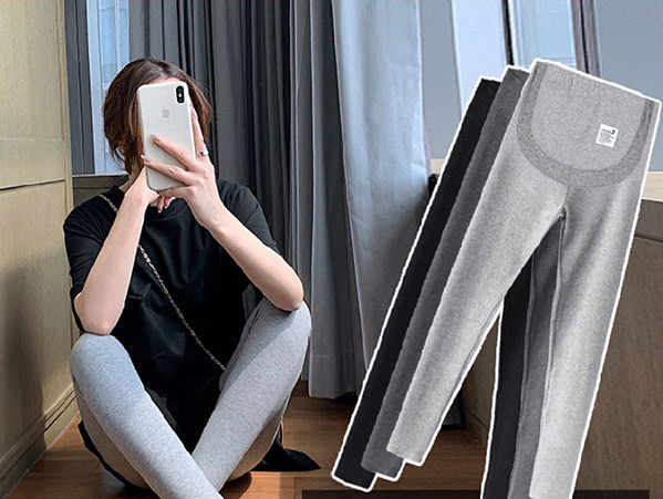 Sieviešu legingi grūtniecēm - ar platu jostu