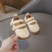 Bērnu ādas apavi melnā un bēšā krāsā