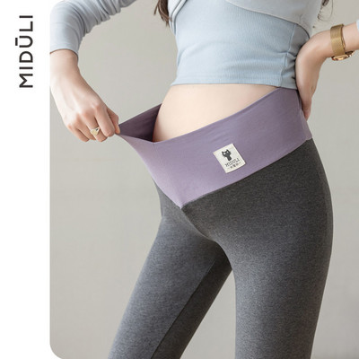 Elastīgi grūtnieču logo legingi ar augstu vidukli