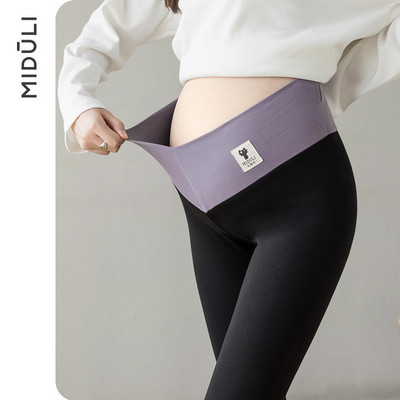 Elastīgi grūtnieču logo legingi ar augstu vidukli