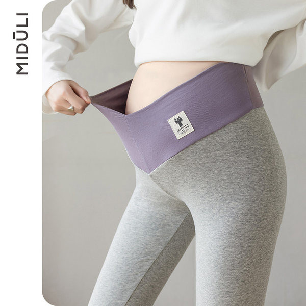 Elastīgi grūtnieču logo legingi ar augstu vidukli