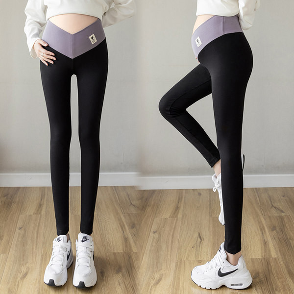 Elastīgi grūtnieču logo legingi ar augstu vidukli