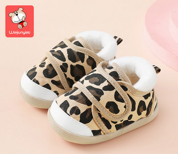 Rudens-ziemas zīdaiņu apavi ar velcro ielāpiem zēniem un meitenēm