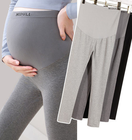 Női, magas derekú sztreccs leggings kismama mintával