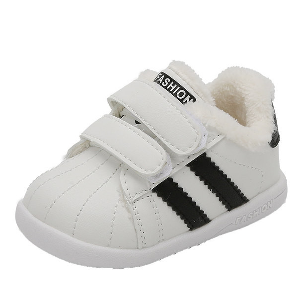 Mazuļu kedas no eko ādas ar siltu oderi un velcro ielāpiem