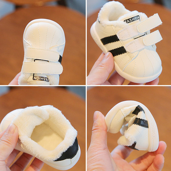 Mazuļu kedas no eko ādas ar siltu oderi un velcro ielāpiem