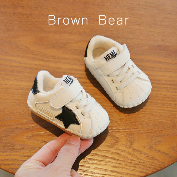 Ādas bērnu apavi ar dūnu oderi un velcro aizdari